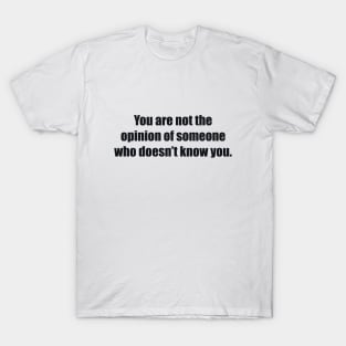 You are not the opinion of someone who doesn’t know you T-Shirt